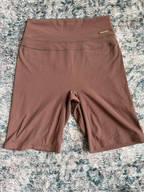 High-Waist Brown Women's Scrunch Bike Shorts